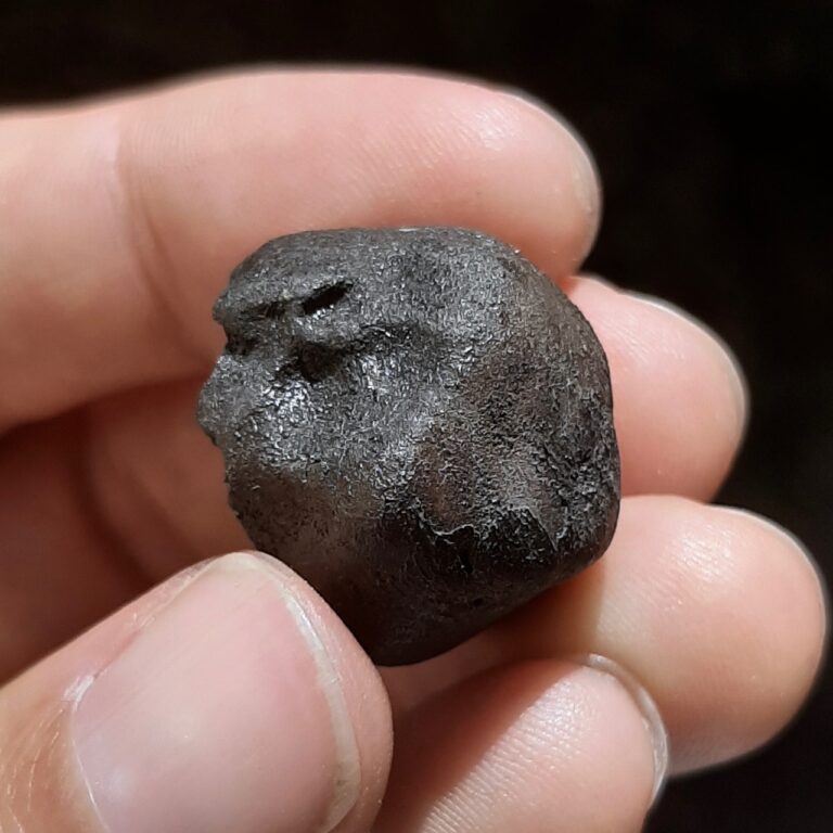 Chelyabinsk meteorite. Flow lines. 70% crust.