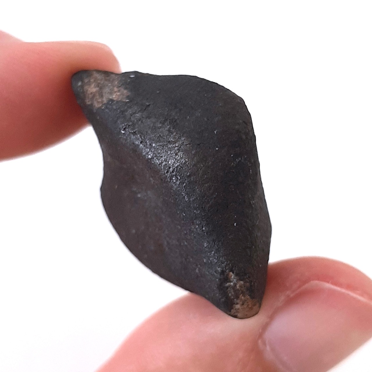 Juancheng meteorite. 95% crust and oriented shape.
