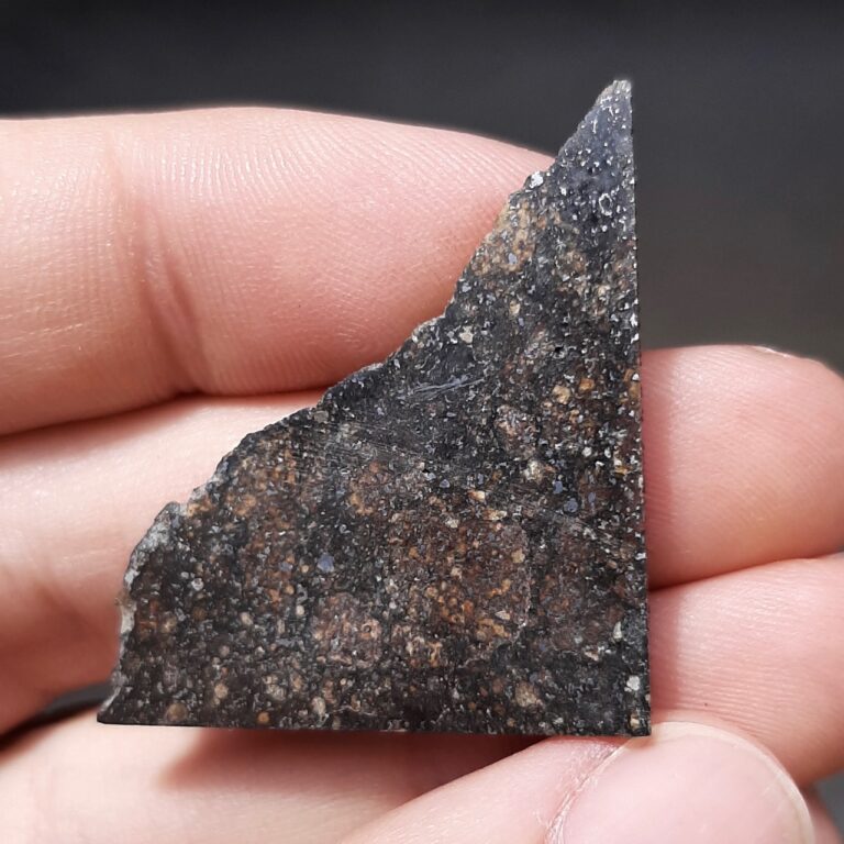 Zag meteorite. Observed fall, H3-6 chondrite. Slice.