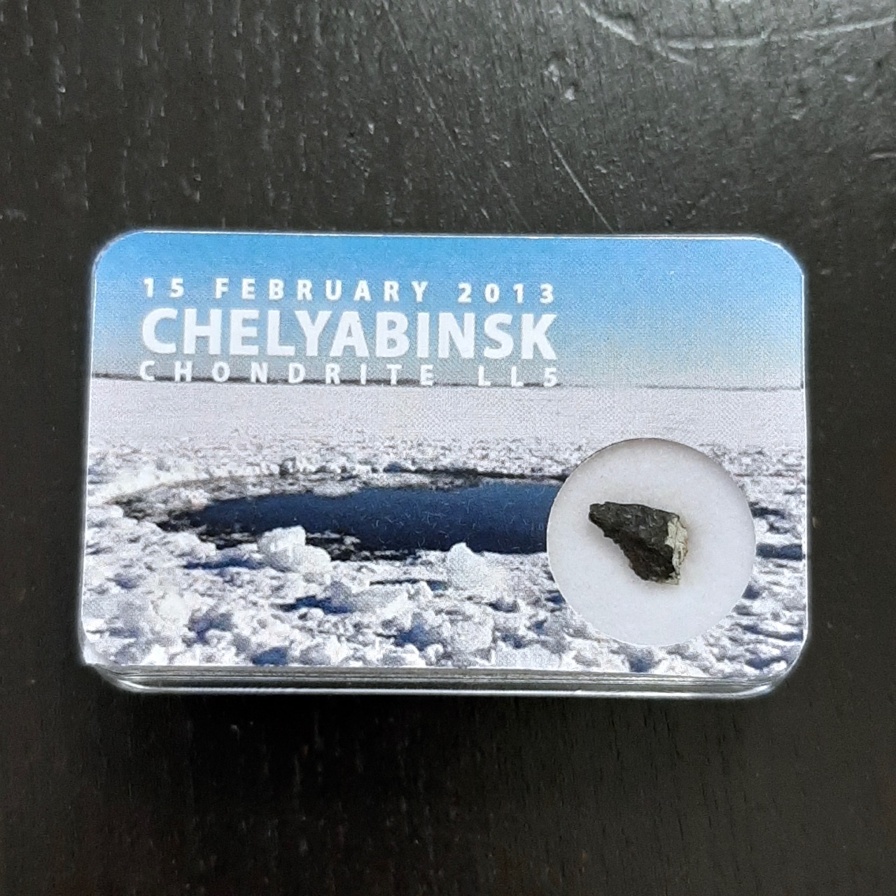 Chelyabinsk meteorite. Slice in box.